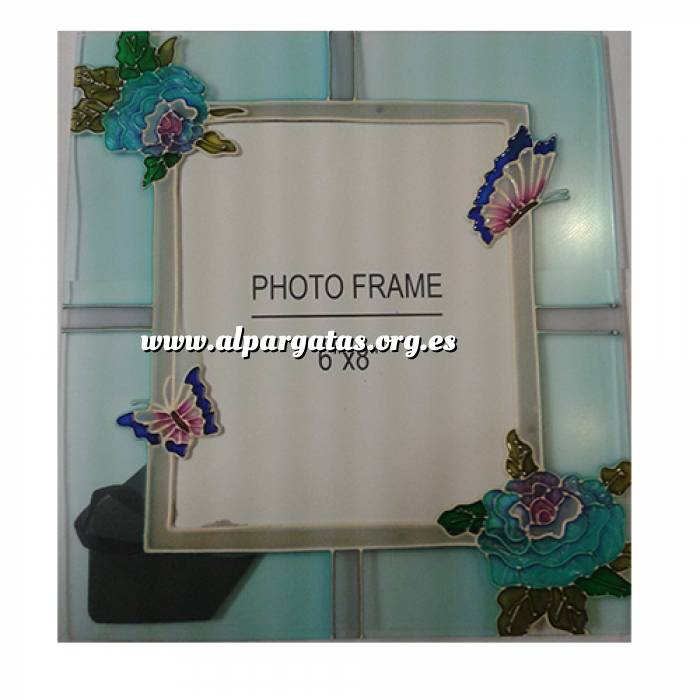 Imagen Marcos y decoración Marco de Fotos Cristal decorado con flores y mariposas 15x20 cms (Últimas Unidades) 