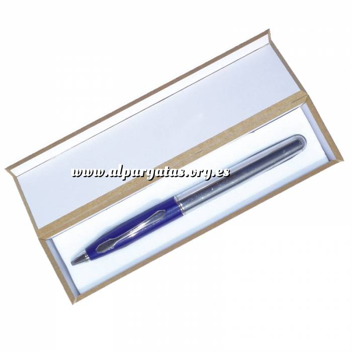 Imagen Prácticos mujer Bolígrafo invertido Azul/Plata en caja de madera azul (Últimas Unidades) 